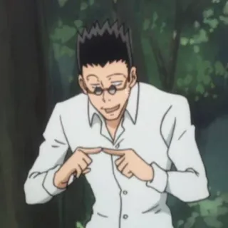 🇯🇵 Leorio Hunter x Hunter anime, hunter x hunter, leorio, character, fingers, gesture telegram sticker
