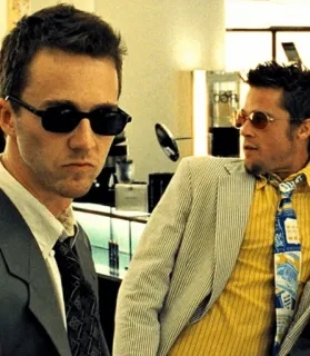 😎 Fight Club movie, Brad Pitt, Edward Norton, fight club, cinema, film telegram sticker