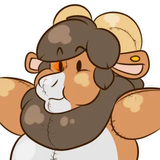 🎈 autocollant, animal, dessin animé, illustration, mouton, bélier telegram sticker