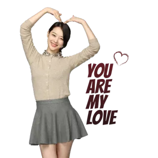❤ YOU ARE MY LOVE amor, coração, fofo, coreano, feminino telegram sticker