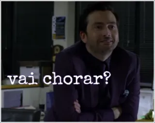 😢 vai chorar? Meme, Expressão, Pergunta, Deboche, David Tennant, Vai chorar?, Insulto telegram sticker