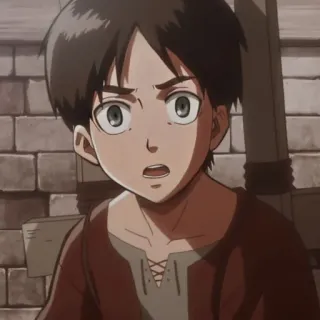 ⛓ Eren Yeager Attack on Titan Anime, Manga, L'attacco dei giganti, Eren Jaeger, Cartone animato telegram sticker