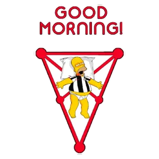 ✋ Homer Simpson The Simpsons GOOD MORNING! Homer Simpson, Buongiorno, cartoni animati, I Simpson, dormire, giallo telegram sticker