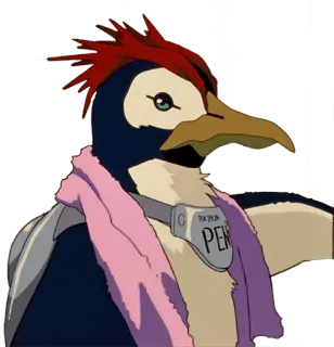 🐧 Pen Pen PENPEN penguin, anime, character, collar, towel telegram sticker