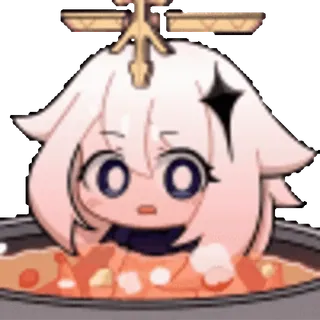 🥵 Paimon Genshin Impact 动漫, 游戏, 可爱, 卡哇伊, 食物, 烹饪 telegram sticker
