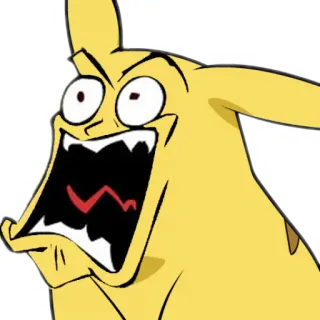 🤬 Pikachu โปเกมอน, ปิกาจู, มีม, การ์ตูน, สีเหลือง, ตกใจ, โกรธ telegram sticker