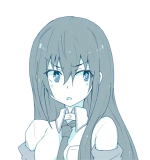 😦 Аниме, Манга, Школьница, Раздраженная, Девушка, Рисунок, Портрет telegram sticker