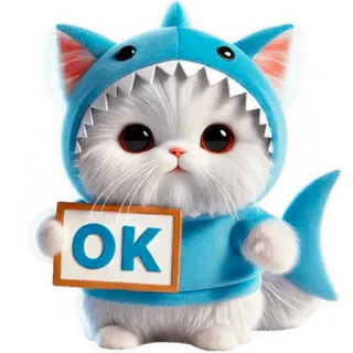 👍 OK kat, haai, schattig, kitten, ok, dier, huisdier telegram sticker