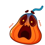 😨 halloween, zucca, spaventoso, inquietante, mostro, raccapricciante, arancione telegram sticker