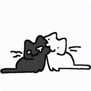 😘 cat, black cat, white cat, cute, animal, pet telegram sticker