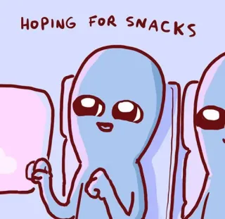 😋 HOPING FOR SNACKS 宇宙人, おやつ, 漫画, 可愛い, 面白い, ミーム telegram sticker