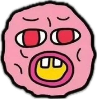 🫨 cartoon, face, pink, character, funny, sticker telegram sticker