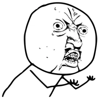 😡 Meme, Rage Face, Enfadado, Expresión, Meme de Internet, Cómic telegram sticker