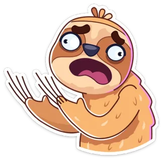 😫 leniwiec, kreskówka, zwierzę, zdezorientowany, śmieszny, słodki, ssak telegram sticker