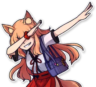 🙌 Garota anime, Garota raposa, Dabbing, Fofa, Uniforme escolar, Kemonomimi telegram sticker