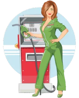 ⛽ posto de gasolina, bomba de gasolina, mulher, retrô, vintage, combustível, transporte telegram sticker