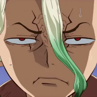 🔬 Senku Ishigami Dr. Stone Аниме, Злой, Сенку, Смешной, Выражение whatsapp sticker