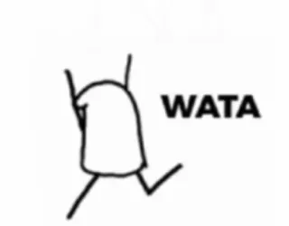 ✨ WATA boneco palito, correndo, WATA whatsapp sticker