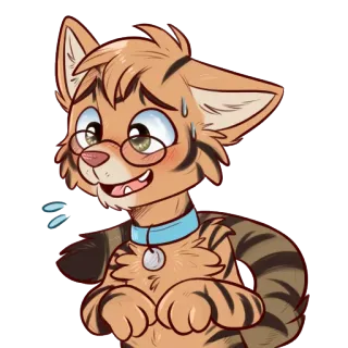 😳 Furry, Gato, Antropomórfico, Desenho animado, Anime, Sticker telegram sticker