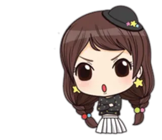 😾 bravo, desenho animado, fofo, personagem, menina telegram sticker