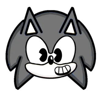 😁 sonic, cartoon, character, grayscale, animation telegram sticker