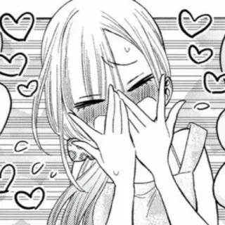 😍 animé, manga, dessin animé, fille, amour, coeurs, rougir telegram sticker
