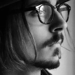 ➰ homme, portrait, lunettes, chapeau, moustache, barbe, coiffure telegram sticker