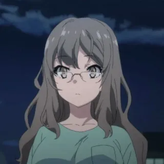 📟 animé, fille, lunettes, mignon telegram sticker