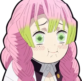 😳 Mitsuri Kanroji Demon Slayer Anime, Manga, Demon Slayer, Mitsuri Kanroji, Chibi, Carino telegram sticker