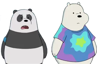 🍍 Panda Cartoon, Panda, Eisbär, We Bare Bears telegram sticker