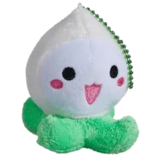 🪷 peluche, carino, kawaii, verde, bianco, peluche telegram sticker