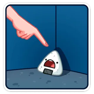 😠 Onigiri, Indicare, Dito, Cibo, Cartone animato, Sushi telegram sticker