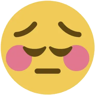 😔 emoji, sad, face, unhappy, upset telegram sticker