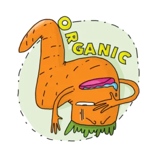 🤦 ORGANIC Organiczne, Kreskówka, Marchewka, Warzywo, Zielony, Jedzenie telegram sticker