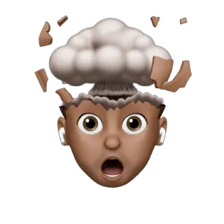 🤯 絵文字, 衝撃, 爆発, 頭が爆発, サプライズ, ショック telegram sticker