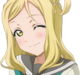 😉 anime, ragazza, bionda, occhiolino, carina whatsapp sticker