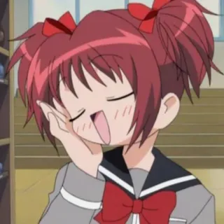 😊 Anime, Mädchen, rote Haare, Cartoon, süß, kawaii whatsapp sticker