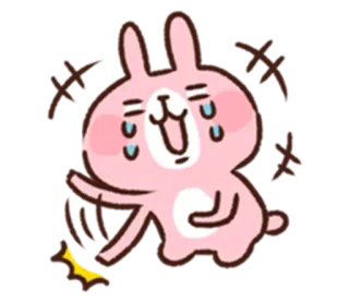 😝 토끼, 만화, 분홍색, 귀여운, 우는, 박쥐 telegram sticker