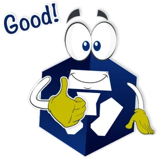 👍 Good! Polegar para cima, Desenho animado, Positivo, Emoji, Bom telegram sticker