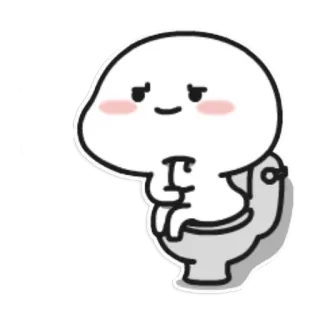 ☁ Toilette, Sitzend, Cartoon, Minimalistisch, Entspannt telegram sticker