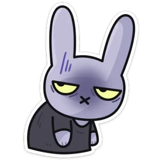 😔 coelho, desenho animado, coelho, rabugento, personagem, fofo, animal telegram sticker