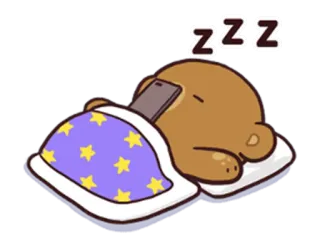 😴 ZZZ sleeping, bear, phone, zzz, cartoon, cute telegram sticker