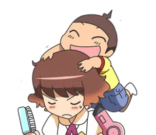 👶 Dessin animé, Coiffure, Coiffeur, Mignon, Drôle, Anime, Toilettage, Esthétique telegram sticker