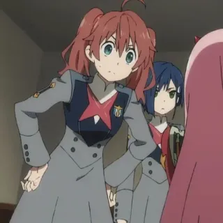 🍤 Darling in the Franxx 动漫, Darling in the Franxx, Miku, 草莓 telegram sticker