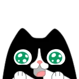 😍 cat, animal, sticker, cute, black and white, cartoon telegram sticker