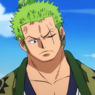 🍾 Roronoa Zoro One Piece Аниме, Ван Пис, Ророноа Зоро, Зоро, Мечник, Зеленые волосы telegram sticker