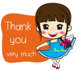 😊 Thank you very much cảm ơn, biết ơn, hoạt hình, cô gái, dễ thương telegram sticker