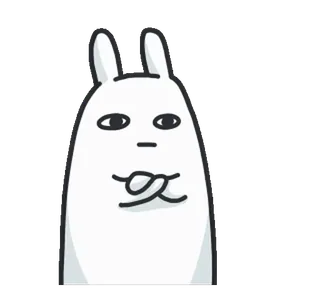 😐 lapin, lapinou, dessin animé, personnage, animal, mignon, drôle telegram sticker