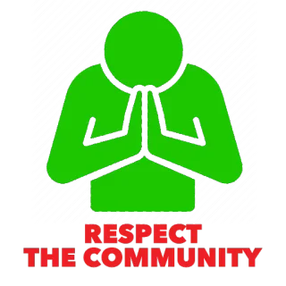 👂 RESPECT THE COMMUNITY respect, communauté, vert, silhouette telegram sticker