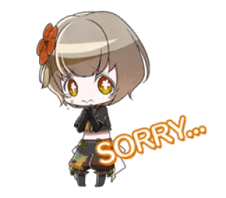 😕 Sorry... apology, cute, cartoon, sad, chibi telegram sticker